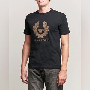 Belstaff England Men’s Coteland Logo Crew Tee in black in 100% cotton